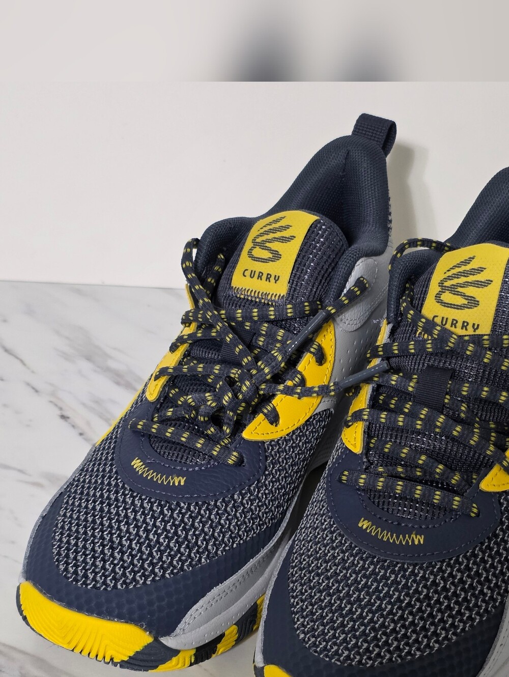 Under Armour Navy and Yellow Curry Performance Sneakers